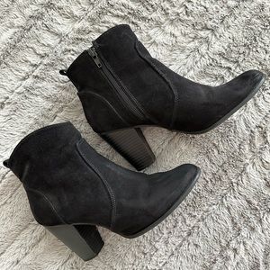 Express Black Suede Ankle Boots